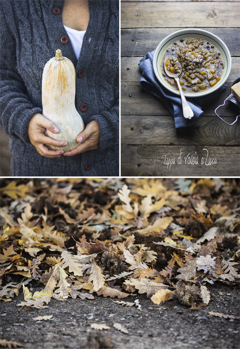 zuppa di zucca, roveia e farro